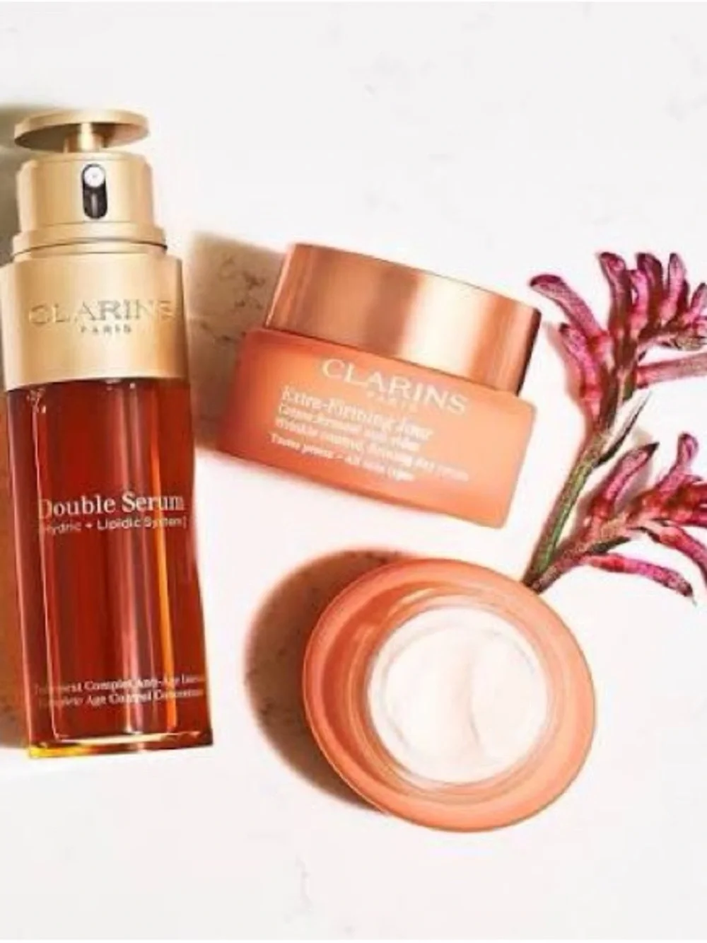 NEW! Clarins Double Serum & Extra-Firming Day Sample Set